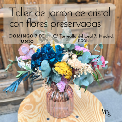 TALLER DE CENTRO CON FLORES PRESERVADAS Y SECAS